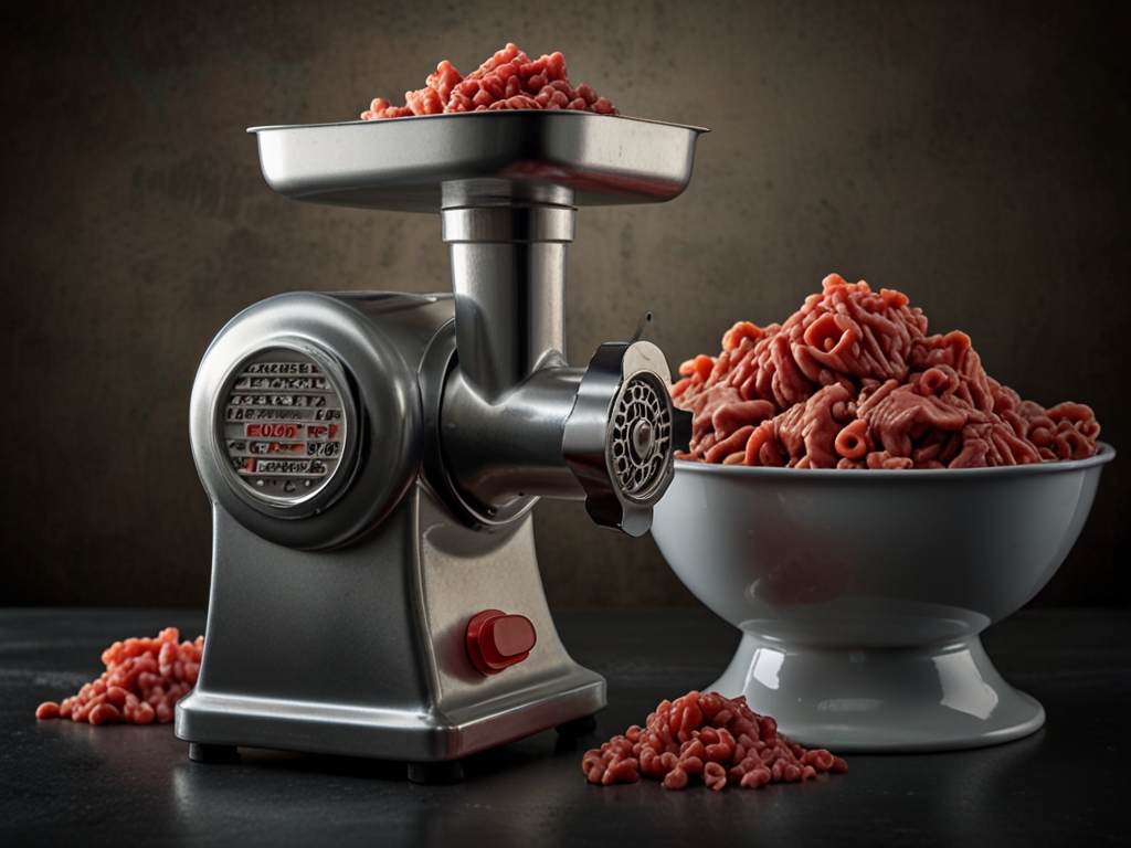 Meat Grinder in Use